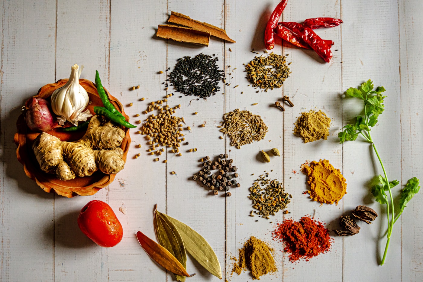 Bowls of Indian spices